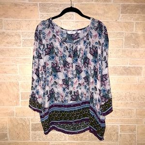 ✅Indigo Long Sleeve Boho Style Top